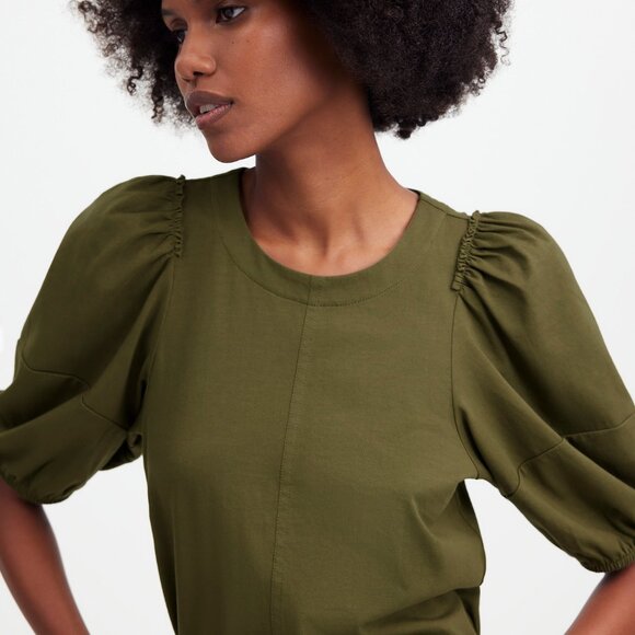 [NWT] Madewell Puff-Sleeve Tee in Olive - Picture 6 of 7